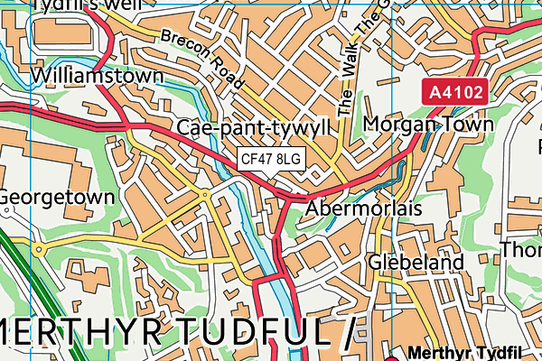 CF47 8LG map - OS VectorMap District (Ordnance Survey)