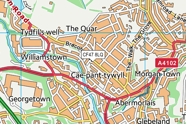 CF47 8LQ map - OS VectorMap District (Ordnance Survey) CF47 8LQ map - OS VectorMap District (Ordnance Survey)