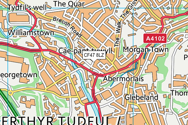 CF47 8LZ map - OS VectorMap District (Ordnance Survey)