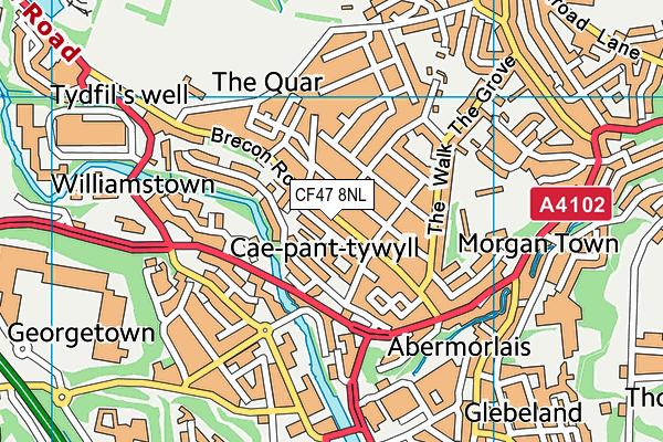 CF47 8NL map - OS VectorMap District (Ordnance Survey) CF47 8NL map - OS VectorMap District (Ordnance Survey)