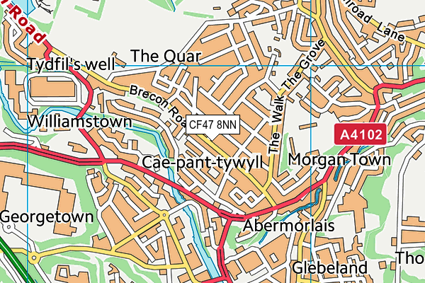CF47 8NN map - OS VectorMap District (Ordnance Survey) CF47 8NN map - OS VectorMap District (Ordnance Survey)