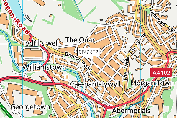 CF47 8TP map - OS VectorMap District (Ordnance Survey) CF47 8TP map - OS VectorMap District (Ordnance Survey)