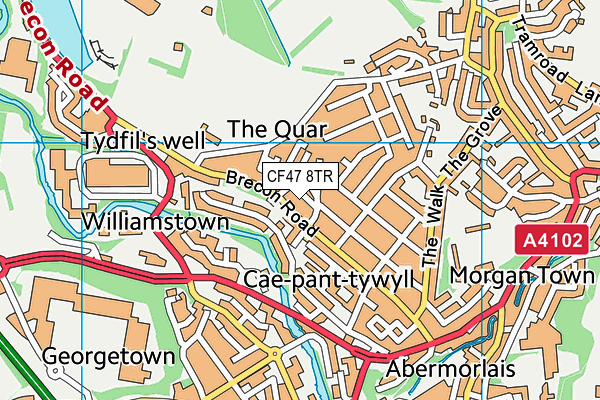CF47 8TR map - OS VectorMap District (Ordnance Survey) CF47 8TR map - OS VectorMap District (Ordnance Survey)