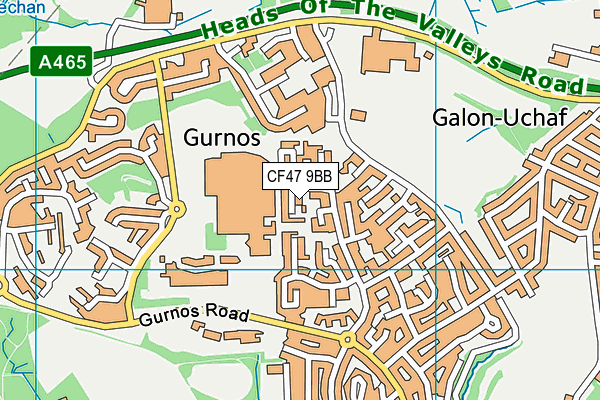 CF47 9BB map - OS VectorMap District (Ordnance Survey) CF47 9BB map - OS VectorMap District (Ordnance Survey)