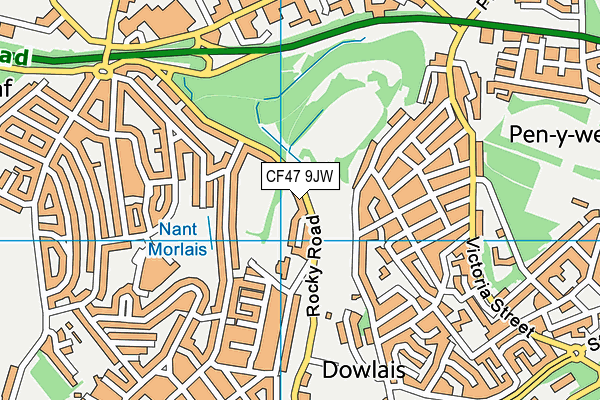 CF47 9JW map - OS VectorMap District (Ordnance Survey) CF47 9JW map - OS VectorMap District (Ordnance Survey)