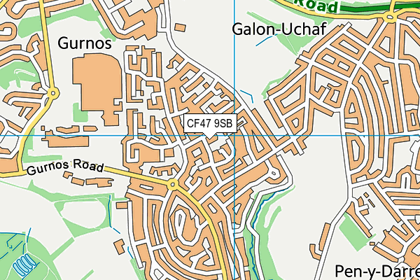 CF47 9SB map - OS VectorMap District (Ordnance Survey) CF47 9SB map - OS VectorMap District (Ordnance Survey)