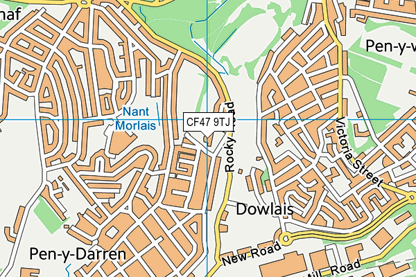CF47 9TJ map - OS VectorMap District (Ordnance Survey) CF47 9TJ map - OS VectorMap District (Ordnance Survey)