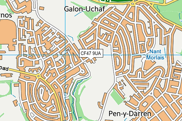 CF47 9UA map - OS VectorMap District (Ordnance Survey) CF47 9UA map - OS VectorMap District (Ordnance Survey)