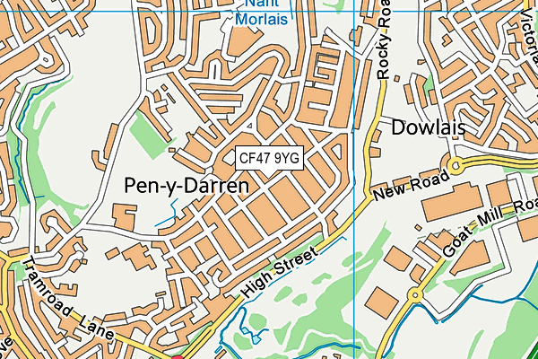 CF47 9YG map - OS VectorMap District (Ordnance Survey) CF47 9YG map - OS VectorMap District (Ordnance Survey)