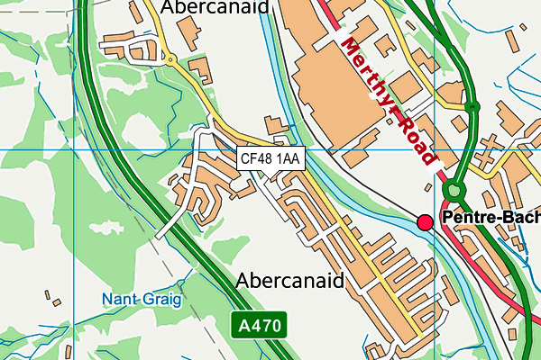 CF48 1AA map - OS VectorMap District (Ordnance Survey) CF48 1AA map - OS VectorMap District (Ordnance Survey)