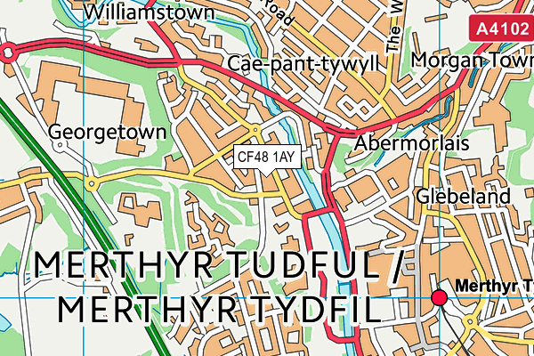 CF48 1AY map - OS VectorMap District (Ordnance Survey) CF48 1AY map - OS VectorMap District (Ordnance Survey)