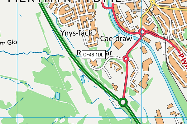 CF48 1DL map - OS VectorMap District (Ordnance Survey) CF48 1DL map - OS VectorMap District (Ordnance Survey)