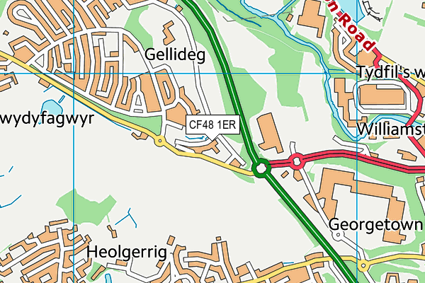 CF48 1ER map - OS VectorMap District (Ordnance Survey) CF48 1ER map - OS VectorMap District (Ordnance Survey)