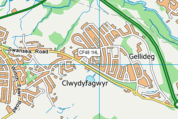 CF48 1HL map - OS VectorMap District (Ordnance Survey) CF48 1HL map - OS VectorMap District (Ordnance Survey)