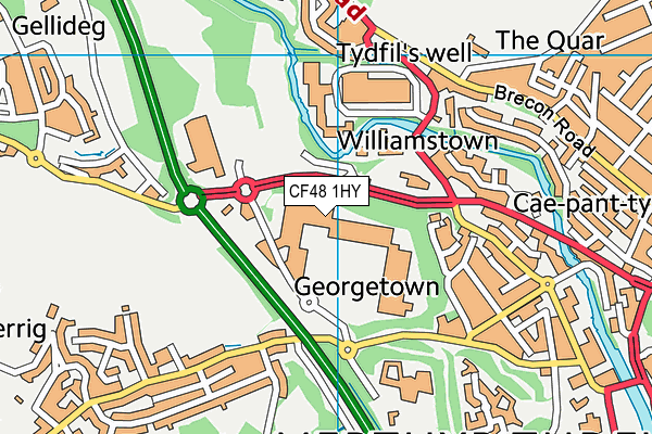 CF48 1HY map - OS VectorMap District (Ordnance Survey) CF48 1HY map - OS VectorMap District (Ordnance Survey)