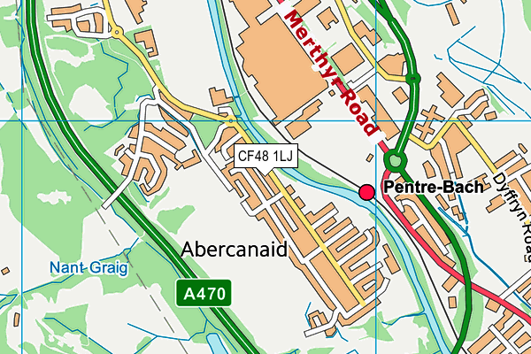CF48 1LJ map - OS VectorMap District (Ordnance Survey) CF48 1LJ map - OS VectorMap District (Ordnance Survey)