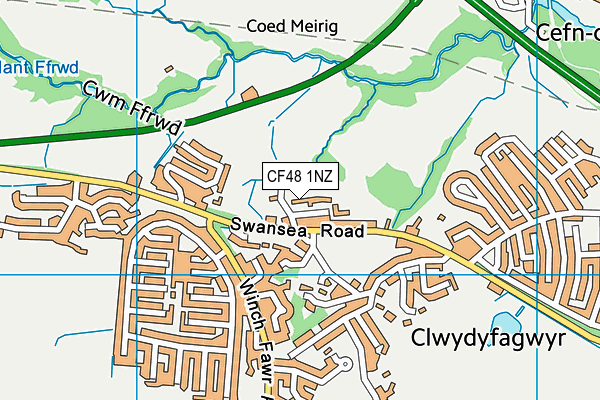 CF48 1NZ map - OS VectorMap District (Ordnance Survey) CF48 1NZ map - OS VectorMap District (Ordnance Survey)