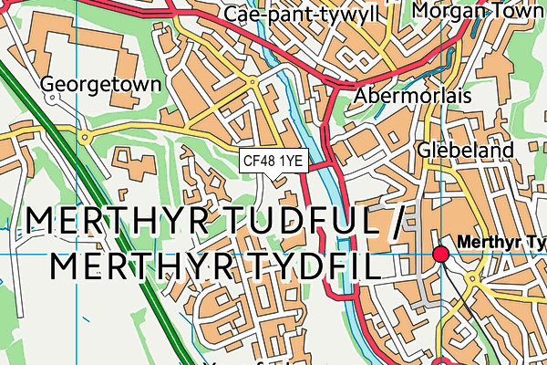 CF48 1YE map - OS VectorMap District (Ordnance Survey) CF48 1YE map - OS VectorMap District (Ordnance Survey)