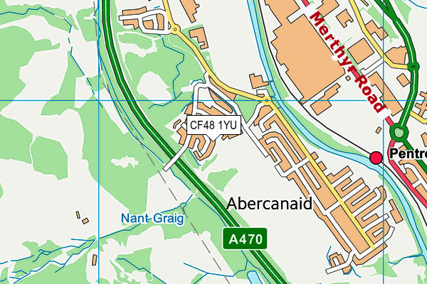 CF48 1YU map - OS VectorMap District (Ordnance Survey) CF48 1YU map - OS VectorMap District (Ordnance Survey)