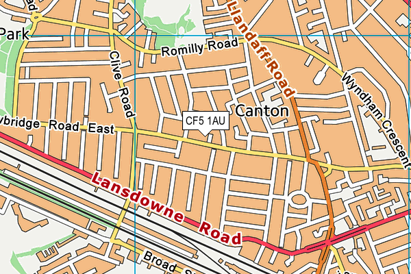 CF5 1AU map - OS VectorMap District (Ordnance Survey) CF5 1AU map - OS VectorMap District (Ordnance Survey)