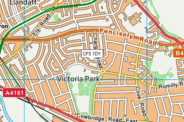 CF5 1DY map - OS VectorMap District (Ordnance Survey) CF5 1DY map - OS VectorMap District (Ordnance Survey)