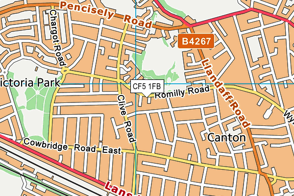 CF5 1FB map - OS VectorMap District (Ordnance Survey) CF5 1FB map - OS VectorMap District (Ordnance Survey)