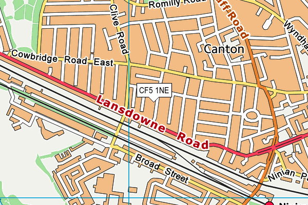 CF5 1NE map - OS VectorMap District (Ordnance Survey) CF5 1NE map - OS VectorMap District (Ordnance Survey)