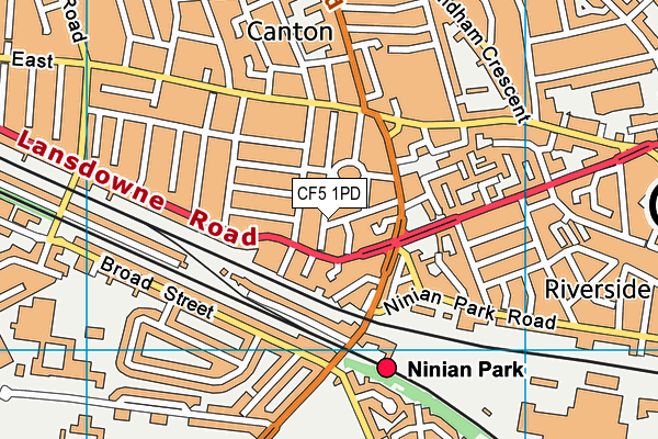 CF5 1PD map - OS VectorMap District (Ordnance Survey) CF5 1PD map - OS VectorMap District (Ordnance Survey)