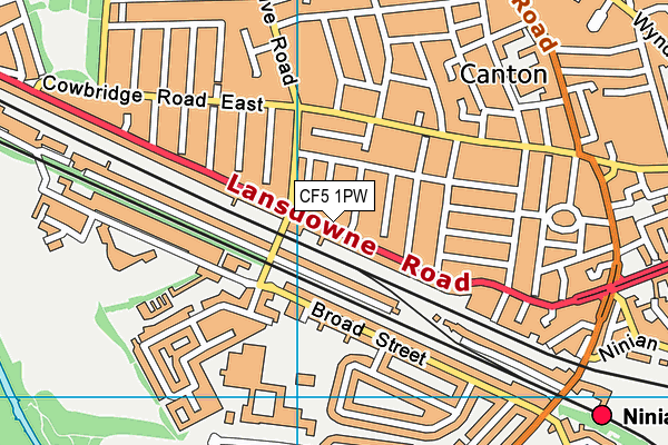 CF5 1PW map - OS VectorMap District (Ordnance Survey) CF5 1PW map - OS VectorMap District (Ordnance Survey)