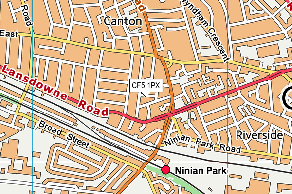 CF5 1PX map - OS VectorMap District (Ordnance Survey) CF5 1PX map - OS VectorMap District (Ordnance Survey)