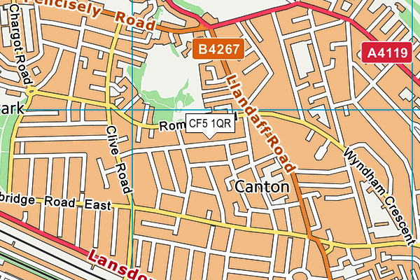 CF5 1QR map - OS VectorMap District (Ordnance Survey) CF5 1QR map - OS VectorMap District (Ordnance Survey)
