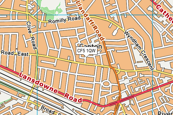 CF5 1QW map - OS VectorMap District (Ordnance Survey) CF5 1QW map - OS VectorMap District (Ordnance Survey)