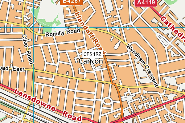 CF5 1RZ map - OS VectorMap District (Ordnance Survey) CF5 1RZ map - OS VectorMap District (Ordnance Survey)