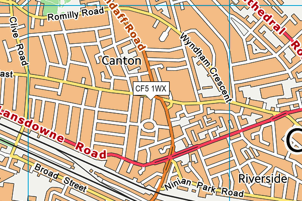 CF5 1WX map - OS VectorMap District (Ordnance Survey) CF5 1WX map - OS VectorMap District (Ordnance Survey)