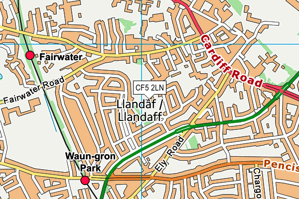 CF5 2LN map - OS VectorMap District (Ordnance Survey) CF5 2LN map - OS VectorMap District (Ordnance Survey)