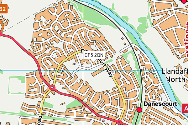 CF5 2QN map - OS VectorMap District (Ordnance Survey)