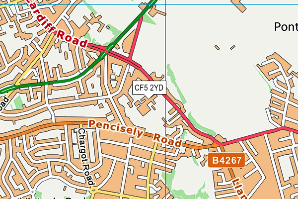 CF5 2YD map - OS VectorMap District (Ordnance Survey) CF5 2YD map - OS VectorMap District (Ordnance Survey)