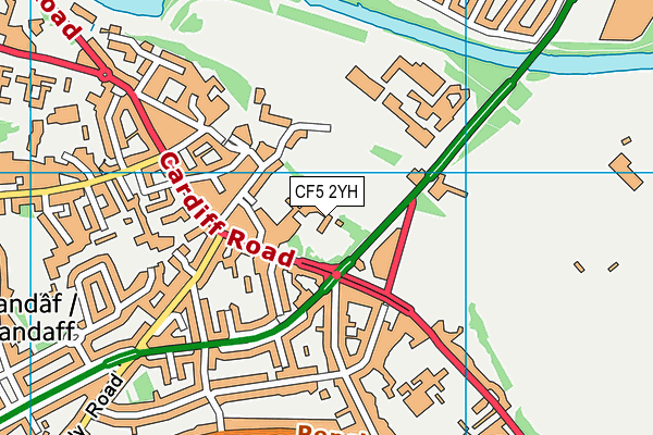 CF5 2YH map - OS VectorMap District (Ordnance Survey) CF5 2YH map - OS VectorMap District (Ordnance Survey)
