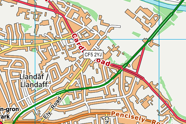 CF5 2YJ map - OS VectorMap District (Ordnance Survey) CF5 2YJ map - OS VectorMap District (Ordnance Survey)