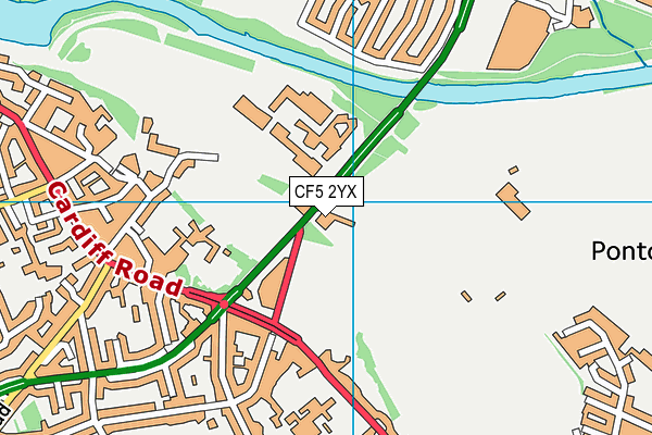 CF5 2YX map - OS VectorMap District (Ordnance Survey) CF5 2YX map - OS VectorMap District (Ordnance Survey)