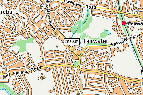 CF5 3JE map - OS VectorMap District (Ordnance Survey) CF5 3JE map - OS VectorMap District (Ordnance Survey)