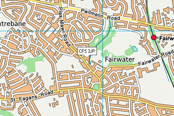 CF5 3JP map - OS VectorMap District (Ordnance Survey) CF5 3JP map - OS VectorMap District (Ordnance Survey)