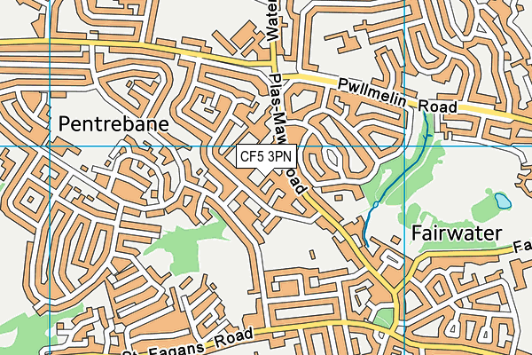 CF5 3PN map - OS VectorMap District (Ordnance Survey) CF5 3PN map - OS VectorMap District (Ordnance Survey)