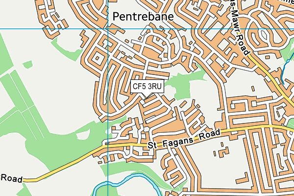 CF5 3RU map - OS VectorMap District (Ordnance Survey) CF5 3RU map - OS VectorMap District (Ordnance Survey)
