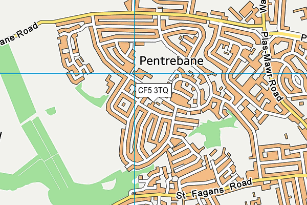 CF5 3TQ map - OS VectorMap District (Ordnance Survey) CF5 3TQ map - OS VectorMap District (Ordnance Survey)