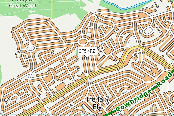 CF5 4FZ map - OS VectorMap District (Ordnance Survey) CF5 4FZ map - OS VectorMap District (Ordnance Survey)