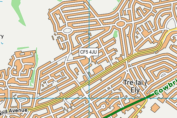 CF5 4JU map - OS VectorMap District (Ordnance Survey) CF5 4JU map - OS VectorMap District (Ordnance Survey)