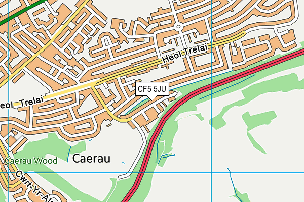 CF5 5JU map - OS VectorMap District (Ordnance Survey) CF5 5JU map - OS VectorMap District (Ordnance Survey)