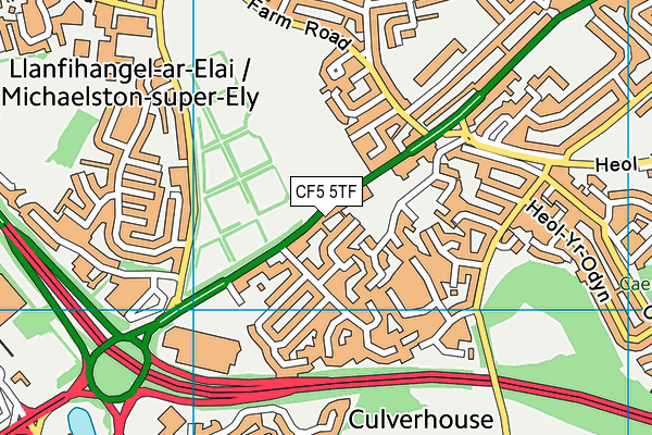 CF5 5TF map - OS VectorMap District (Ordnance Survey) CF5 5TF map - OS VectorMap District (Ordnance Survey)