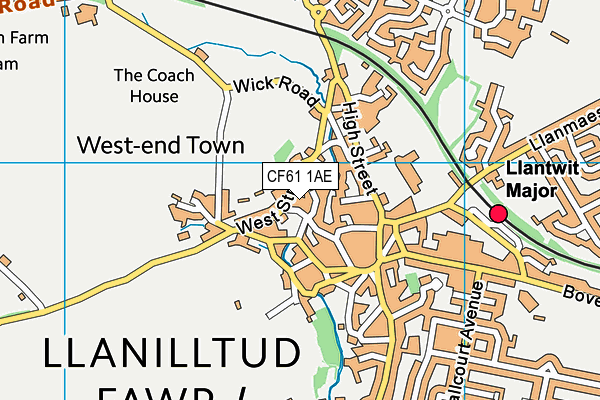 CF61 1AE map - OS VectorMap District (Ordnance Survey)